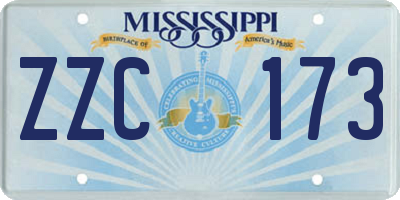 MS license plate ZZC173