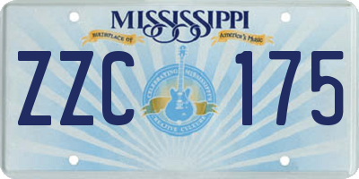 MS license plate ZZC175