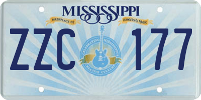 MS license plate ZZC177
