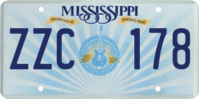 MS license plate ZZC178