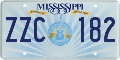 MS license plate ZZC182