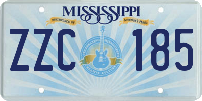 MS license plate ZZC185