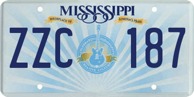 MS license plate ZZC187