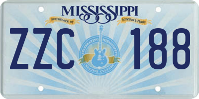 MS license plate ZZC188