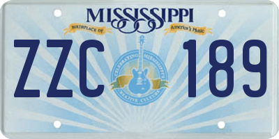 MS license plate ZZC189