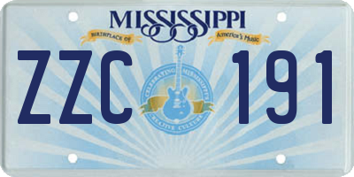 MS license plate ZZC191