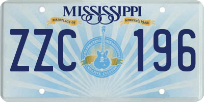 MS license plate ZZC196