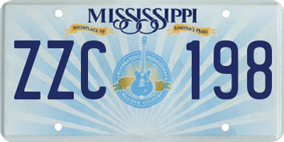 MS license plate ZZC198