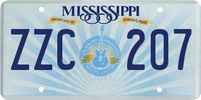 MS license plate ZZC207