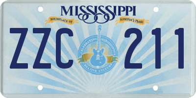 MS license plate ZZC211