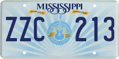 MS license plate ZZC213