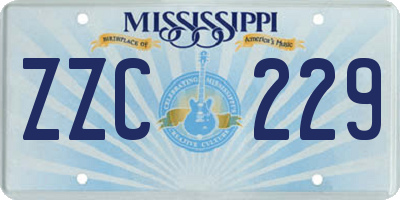 MS license plate ZZC229