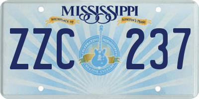 MS license plate ZZC237