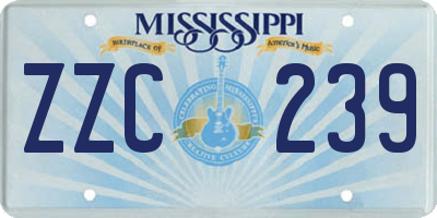 MS license plate ZZC239