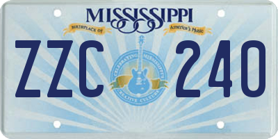 MS license plate ZZC240