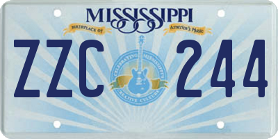 MS license plate ZZC244