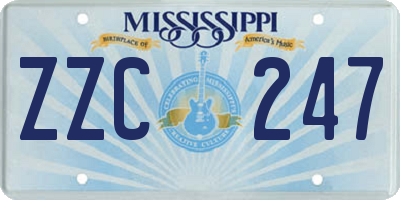 MS license plate ZZC247