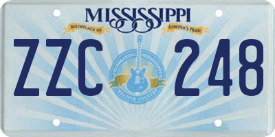 MS license plate ZZC248