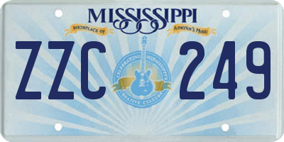 MS license plate ZZC249