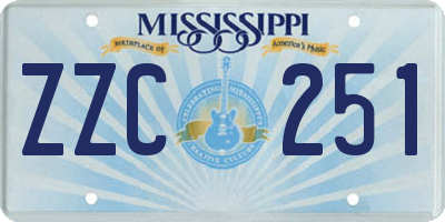 MS license plate ZZC251