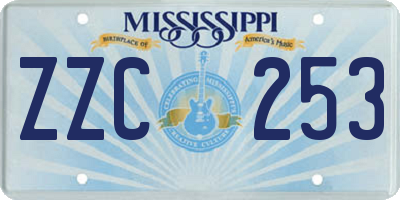 MS license plate ZZC253
