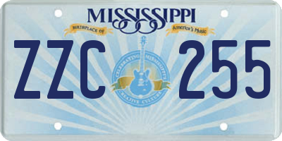 MS license plate ZZC255