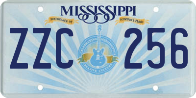 MS license plate ZZC256
