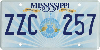 MS license plate ZZC257