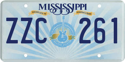 MS license plate ZZC261