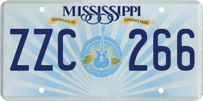 MS license plate ZZC266