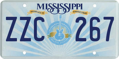 MS license plate ZZC267