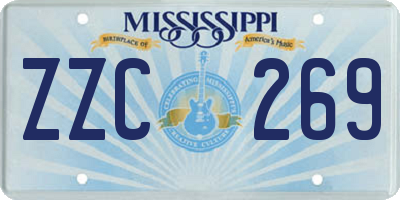 MS license plate ZZC269