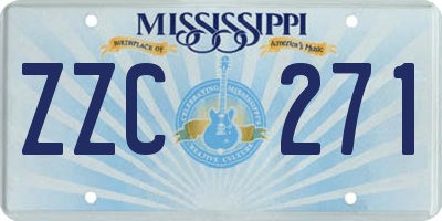 MS license plate ZZC271