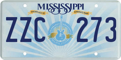 MS license plate ZZC273