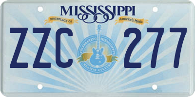 MS license plate ZZC277