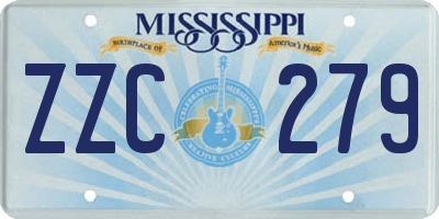 MS license plate ZZC279