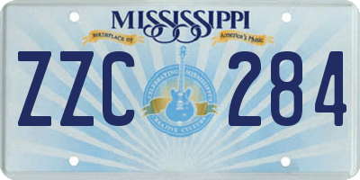 MS license plate ZZC284