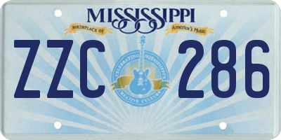 MS license plate ZZC286