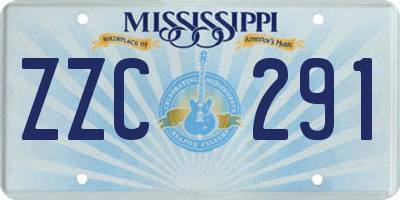 MS license plate ZZC291