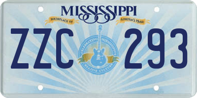 MS license plate ZZC293