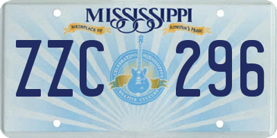 MS license plate ZZC296