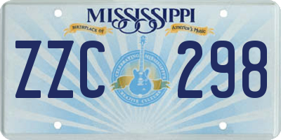 MS license plate ZZC298