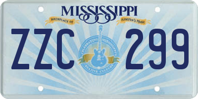 MS license plate ZZC299