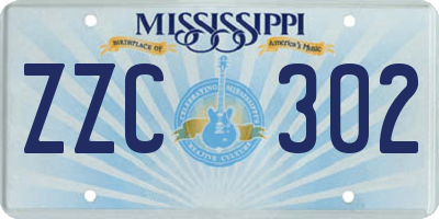 MS license plate ZZC302