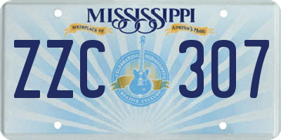 MS license plate ZZC307