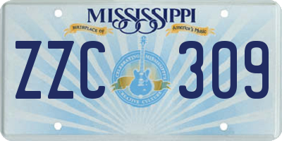 MS license plate ZZC309