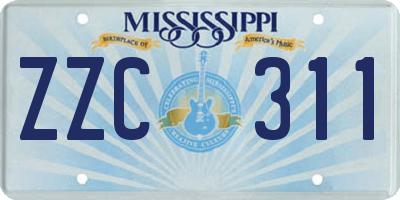 MS license plate ZZC311