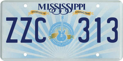 MS license plate ZZC313