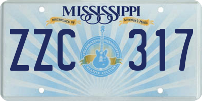 MS license plate ZZC317