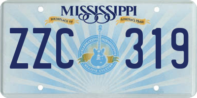 MS license plate ZZC319